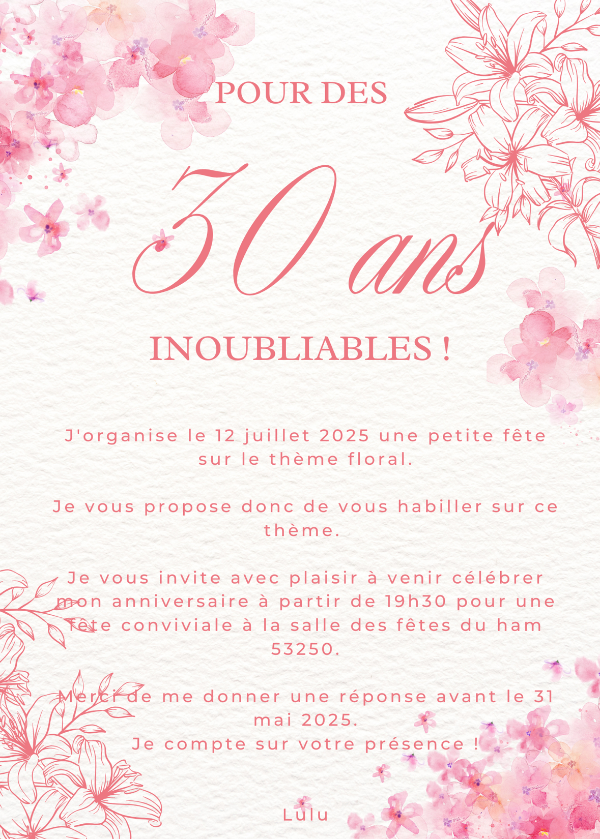 Création de cartes d'invitations/faire-part
